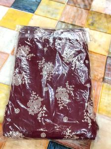 Maroon Floral Nightgown with Lace Trim