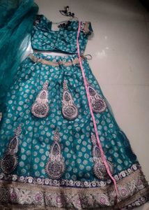 Beautiful Teal Lehenga Choli Set