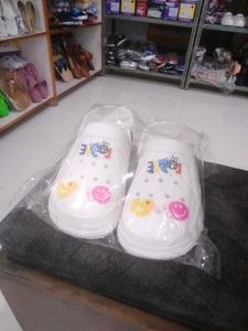 Girls' White Clogs with Charms