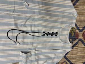 Striped Kurta Set with Tassels