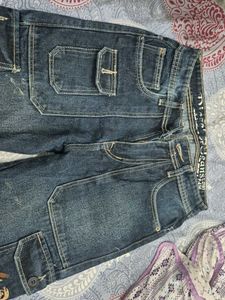 vintage Diesel Stylish Blue Denim Cargo Jeans
