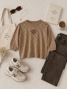 Cozy Knit Top with Embellishment