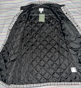 H&amp;M Gray/white checked padded overshirt ( new )
