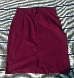 Burgundy Midi Skirt