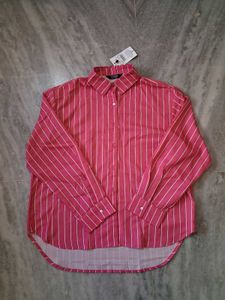 Pink Striped Button-Up Shirt