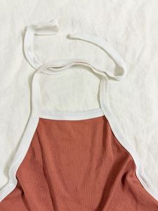 Ribbed Halter Neck Crop Top