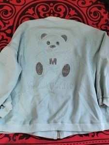 43.Light Blue "Change" Bomber Jacket