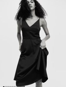Sleek Black Midi Dress