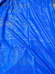 royal Blue Saree with Ikkat weaving