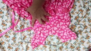 Cute Pink Heart Print Dress