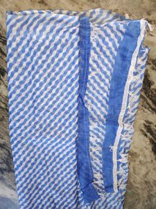 Blue & White Striped Dupatta