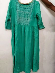 Emerald Green Embroidered Kurta
