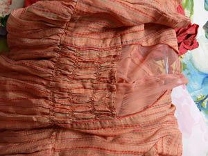 customized Peach Striped Dress length 47