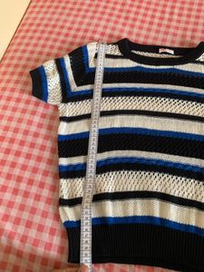 Striped Crochet Knit Top