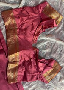 Pink Silk Saree With Blouse stitched (women’s)