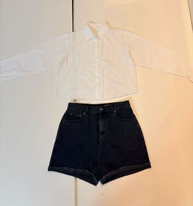 Set of 2(ASOS Denim Shorts + Chemi Korean Shirt)