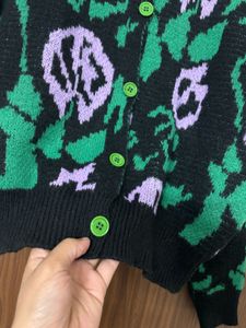 Korean Floral Patterned Cardigan Sweater
