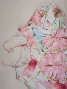Flowy Tropical Print Summer Dress