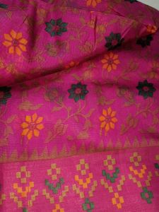 Vibrant Pink Floral Saree