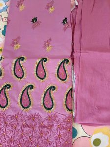 Pink Embroidered Kurta Set dress material