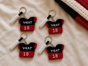 🏏 ❤Virat Kohli Crochet Jersey Keycha❤