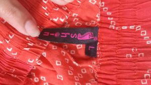 Vibrant Red Bandhani Print Skirt