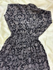 Paisley Print Button-Up Dress