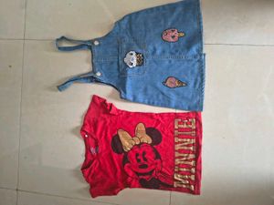 Cute Denim Dress & Minnie Mouse Top