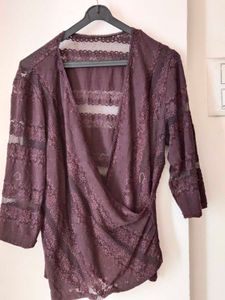Elegant Lace Wrap Top