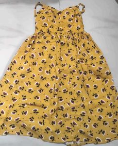 Yellow Floral Print Dress