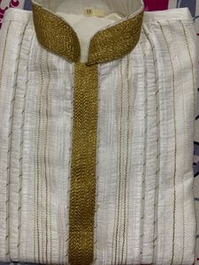 Exquisite Cream and Gold Dupion Silk-Blend boys