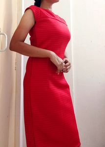 High Quality Red Midi Dress