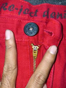 Reject Denim Bold Red Statement Jeans
