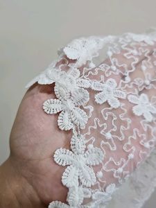 Sheer White Lace Flower Top