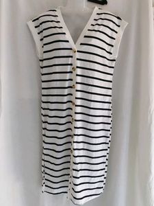 Shein Striped Button-Up Knit Dress