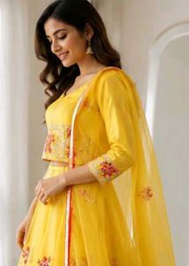 Vibrant Yellow Embroidered Lehenga Choli