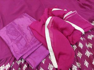 Stylish Pink Embroidered Sharara Suit Set