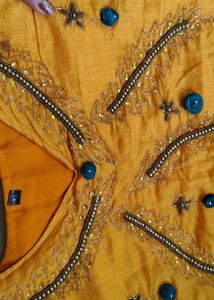 Mustard Yellow Embroidered Gown