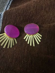 Purple & Gold Fashion Earrings