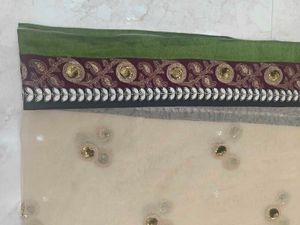 maroon anarkali with cream net dupatta