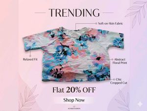 Sale 💶 Chic Floral Print Cropped Top