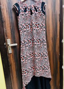 Chic Leopard Print High-Low Dress