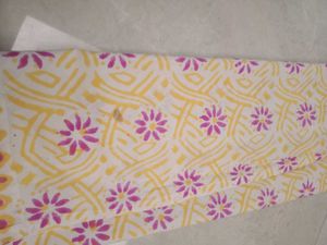 White Kurta with Yellow &amp; Pink Print