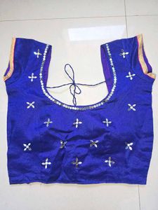 Royal Blue Embroidered Blouse