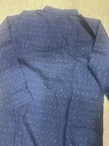kids Blue Printed Kurta