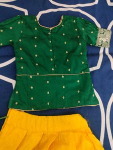 Vibrant Green &amp; Yellow Lehenga Choli