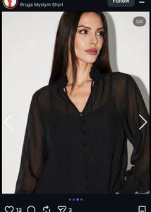 Chic Black Sheer Blouse