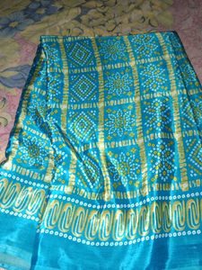 Beautiful Teal & Gold Saree