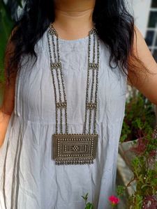 Brass handmade Statement Antique Silver Necklace