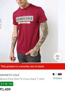 Brand Print Slim Fit Crew Neck Tshirt